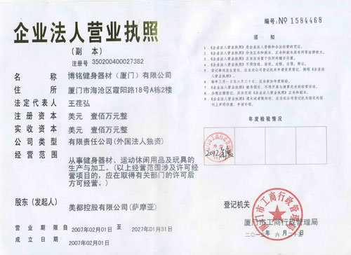 明旺營業執照